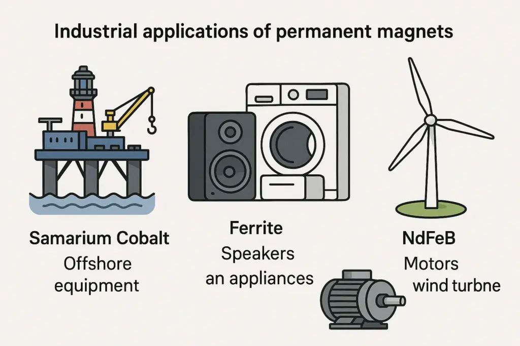 Industrielle Anwendungen von Permanentmagneten: Offshore-Ausrüstung, Lautsprecher und Windturbinen