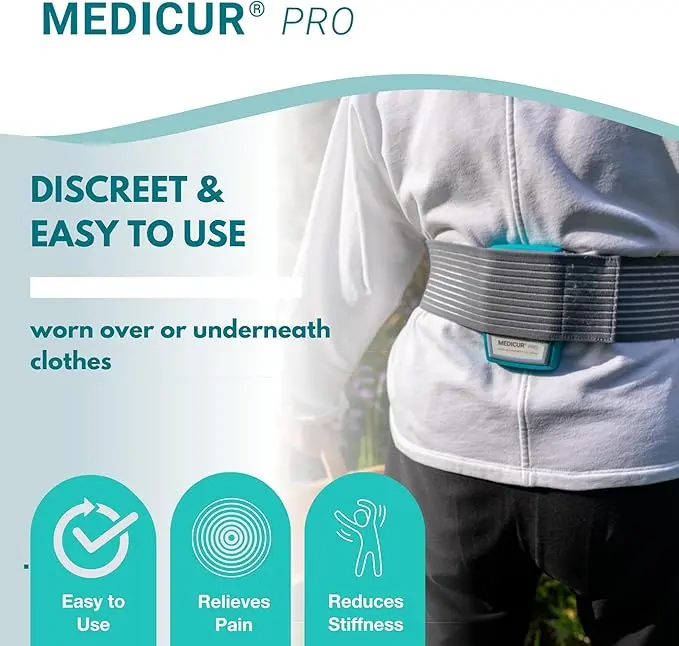 Dispositivo de terapia de campo electromagnético pulsado PEMF aplicado para el alivio del dolor articular.