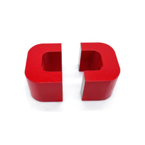 AlNiCo 5 빨간색 페인트 말굽 자석 45x30x30xD6.35mm, 자석 보호 시트와 함께 맞춤형으로 배송
