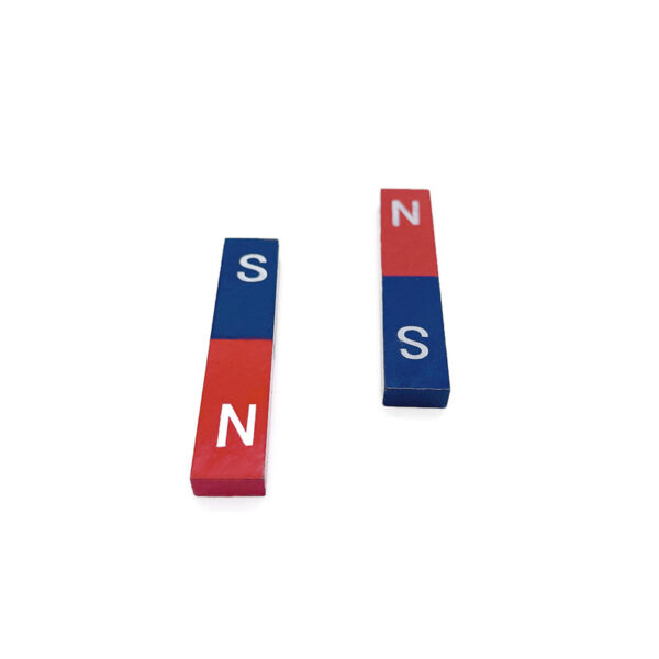 Alnico Class 5 AlNiCo 5 교육용 자석 빨간색 및 파란색 스프레이 페인트 50x10x5mm