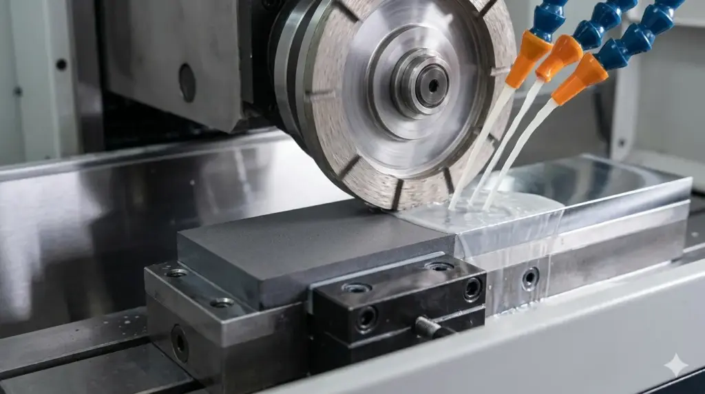 Diamond grinding process for precision machining sintered NdFeB magnets