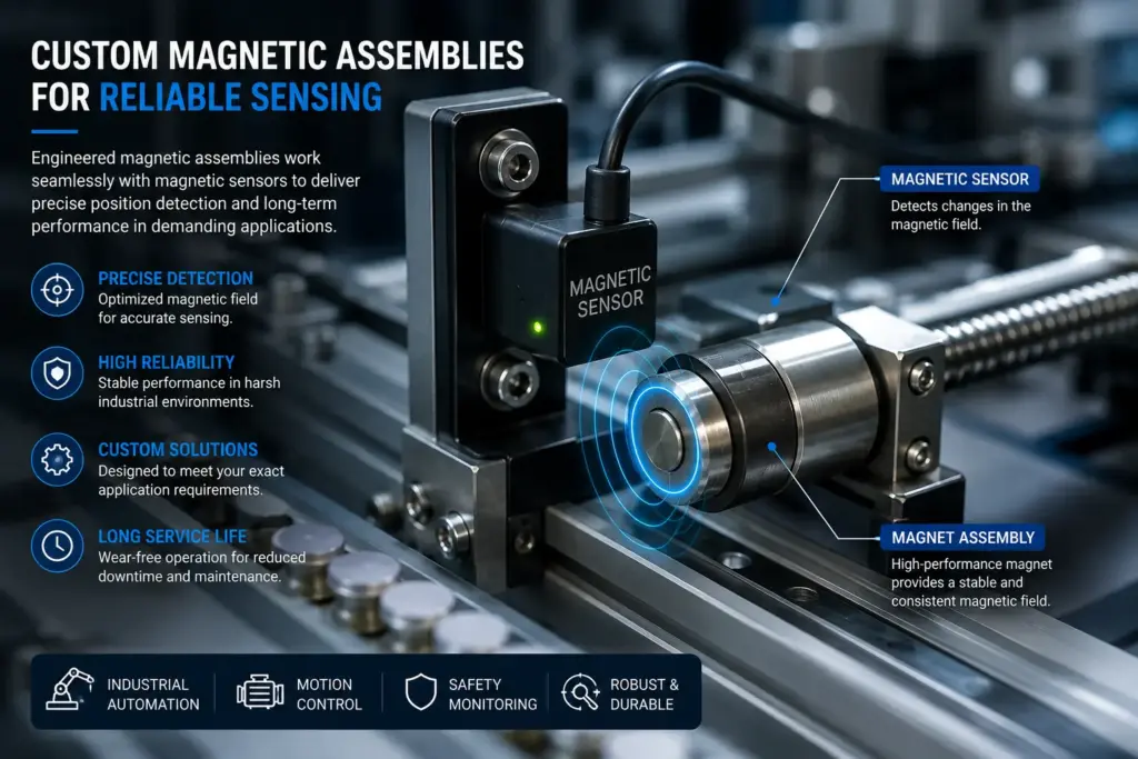 Custom magnetic assembly for industrial automation and sensing